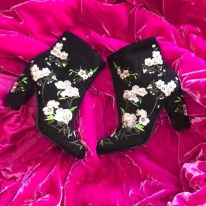 floral heeled boots